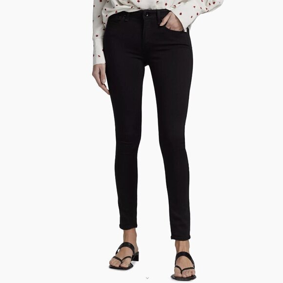 Rag & Bone Cate ankle skinny coated black jeans denim size 28 - Picture 6 of 10